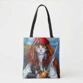 Captain Claws of the Azure Sea | Pirate Cat Tasche (Vorderseite)