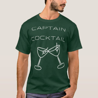 Captain Cocktail Typografie White Design T-Shirt