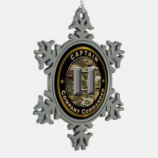 Captain Company Commander Schneeflocken Zinn-Ornament (Links)
