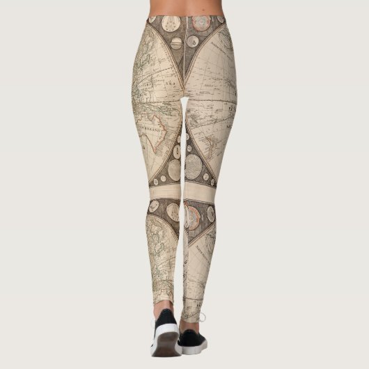 Captain Cook World Map 1799 Leggings - Cool (Rückseite)