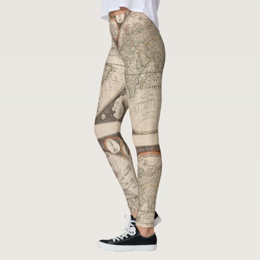 Captain Cook World Map 1799 Leggings - Cool (Links)