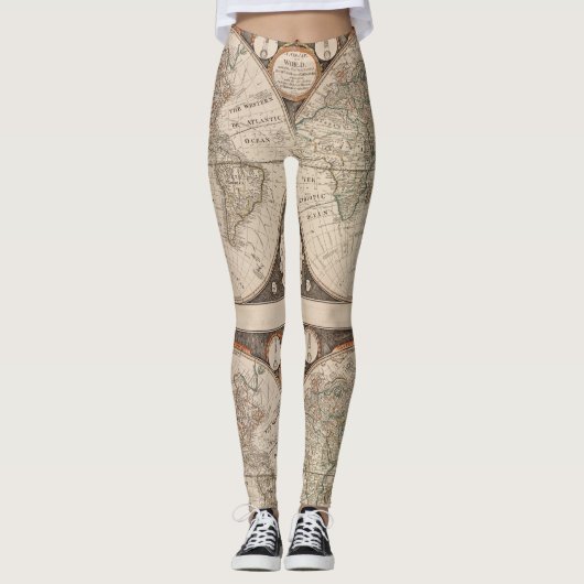 Captain Cook World Map 1799 Leggings - Cool (Vorderseite)