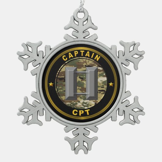 Captain CPT Schneeflocken Zinn-Ornament (Vorderseite)