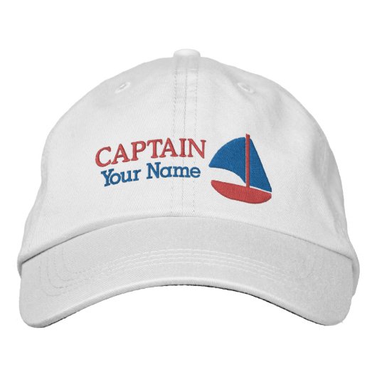 Captain - customizable bestickte baseballkappe (Vorderseite)