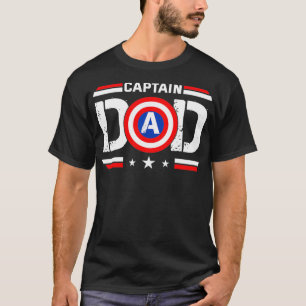 Captain Dad Superhero Funny Men Fathers Day Dad T-Shirt