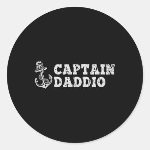 Captain Daddio Segelboot Anker Vintag Runder Aufkleber