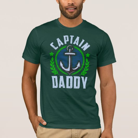 Captain Daddy Boat Vater mit Anchor T-Shirt (Vorderseite)