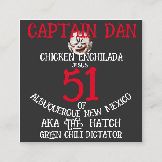 CAPTAIN DAN CHICKEN ENCHILADA JESUS ALBUQUERQUE NM BEGLEITKARTE (Rückseite)