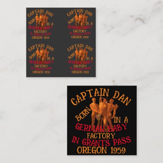 Captain Dan geborener German Baby Factory Grants P Begleitkarte (Vorne/Hinten)