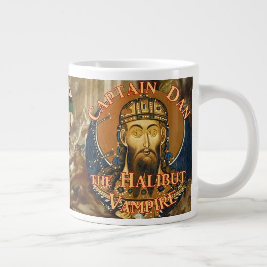 Captain Dan Halibut God of Whittier Alaska Jumbo-Tasse (Rechts)