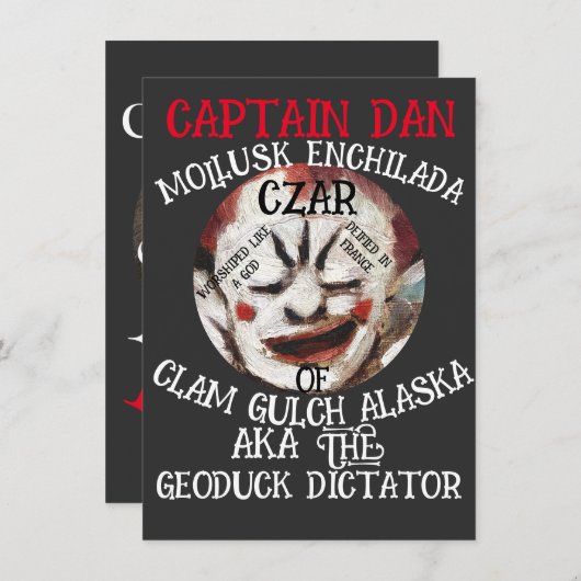 CAPTAIN DAN MOLLUSK ENCHILADA CZAR CLAM GULCH EINLADUNG (Vorne/Hinten)