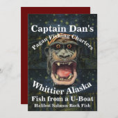 Captain Dan's Pagan Fishing Charters Whittier AK Einladung (Vorne/Hinten)