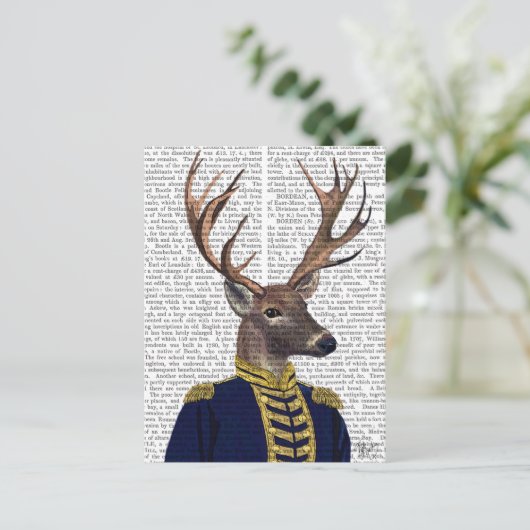 Captain Deer Postkarte (Stehend Vorderseite)