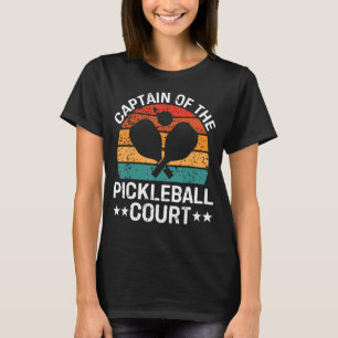 Captain des Pickleball Court Funny Pickleball P T-Shirt