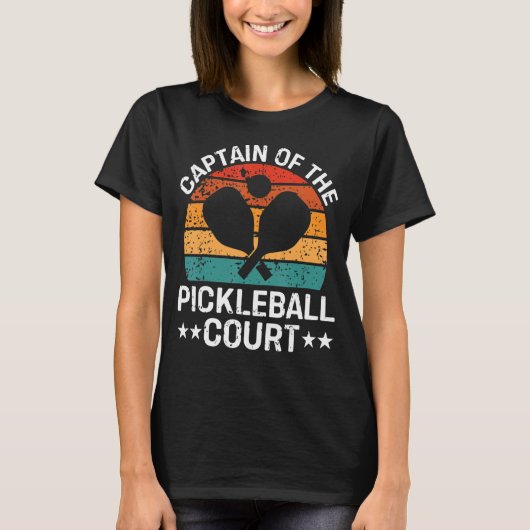 Captain des Pickleball Court Funny Pickleball P T-Shirt (Vorderseite)