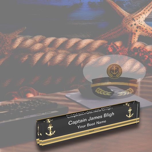 Captain Desk Name Teller von Classy Boat Namensplakette