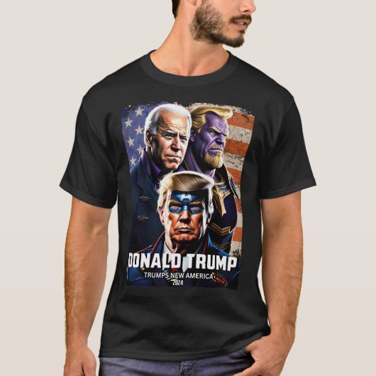 Captain Donald Trump Vs Thanos Biden 4 Trumps Neu T-Shirt (Vorderseite)
