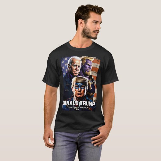 Captain Donald Trump Vs Thanos Biden 4 Trumps Neu T-Shirt (Vorne ganz)