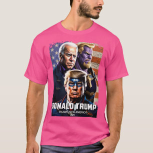 Captain Donald Trump Vs Thanos Biden 4 Trumps Neu T-Shirt