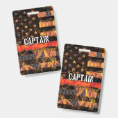 Captain Firefighter Flag Ausweis (Vorder- & Rückseite)