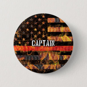 Captain Firefighter Flag Button