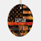 Captain Firefighter Flag Keramik Ornament (Rechts)