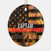 Captain Firefighter Flag Keramik Ornament (Links)
