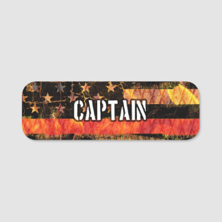 Captain Firefighter Flag Namensschild
