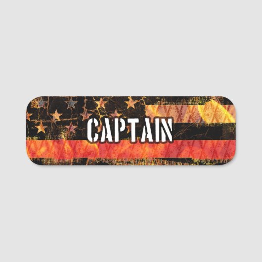 Captain Firefighter Flag Namensschild (Vorderseite)