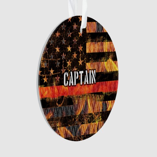 Captain Firefighter Flag Ornament (Vorderseite)