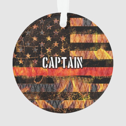 Captain Firefighter Flag Ornament (Rückseite)