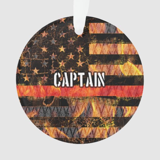 Captain Firefighter Flag Ornament (Vorderseite)