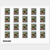 Captain Flight Vintages Goldenes Comic Quadratischer Aufkleber (Blatt)