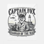 Captain Fox Guardian of Seas Nautical Design Fleecedecke (Vorderseite)