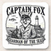 Captain Fox Guardian of Seas Nautical Design Getränkeuntersetzer (Vorderseite)
