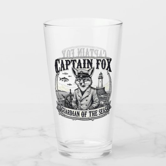 Captain Fox Guardian of Seas Nautical Design Glas (Rückseite)