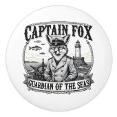 Captain Fox Guardian of Seas Nautical Design Keramikknauf (Vorderseite)