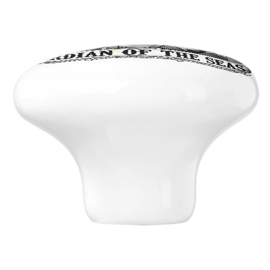 Captain Fox Guardian of Seas Nautical Design Keramikknauf (Seitenansicht)