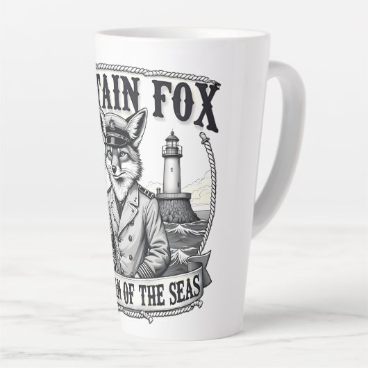 Captain Fox Guardian of Seas Nautical Design Milchtasse (Rechte Ecke)