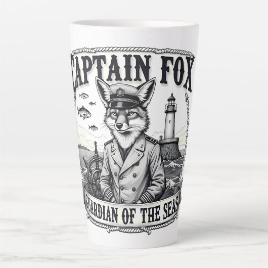Captain Fox Guardian of Seas Nautical Design Milchtasse (Vorderseite)