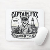 Captain Fox Guardian of Seas Nautical Design Mousepad (Mit Mouse)