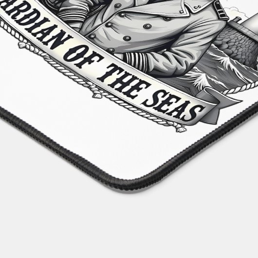 Captain Fox Guardian of Seas Nautical Design Schreibtischunterlage (Ecke)