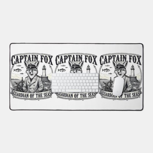 Captain Fox Guardian of Seas Nautical Design Schreibtischunterlage (Tastatur & Maus)