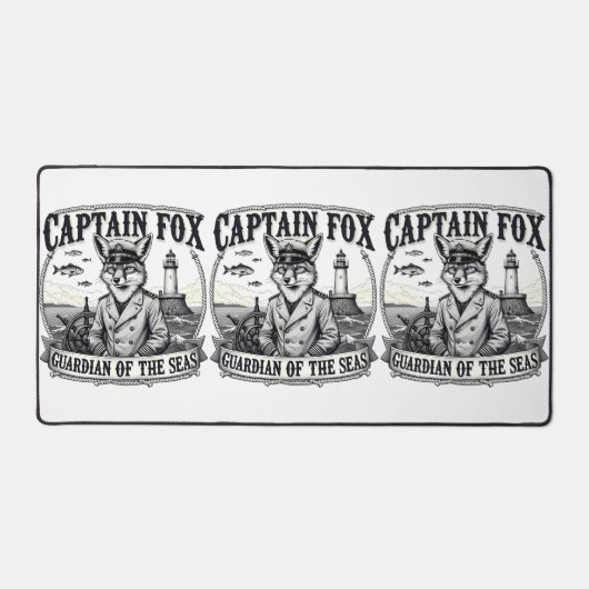 Captain Fox Guardian of Seas Nautical Design Schreibtischunterlage (Vorderseite)