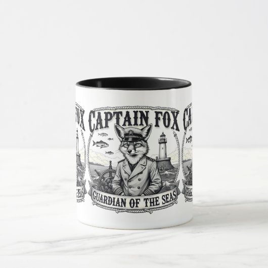 Captain Fox Guardian of Seas Nautical Design Tasse (Zentrum)