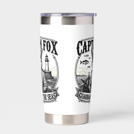 Captain Fox Guardian of Seas Nautical Design Thermobecher (Links)
