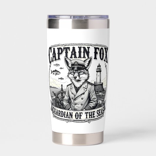 Captain Fox Guardian of Seas Nautical Design Thermobecher (Rückseite)