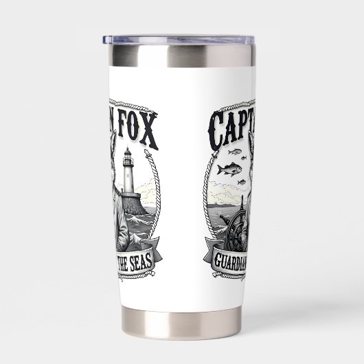 Captain Fox Guardian of Seas Nautical Design Thermobecher (Rechts)
