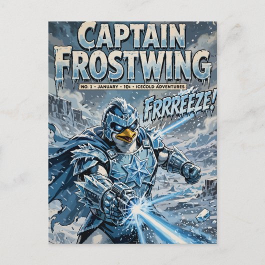 Captain Frostwing Feiertagspostkarte (Vorderseite)