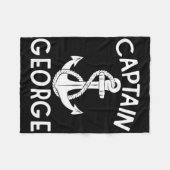 Captain George Boating Yacht Ship Anchor Fleecedecke (Vorderseite (Horizontal))